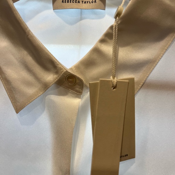 Rebecca Taylor silk blouse size 2 BNWT white - Picture 4 of 7